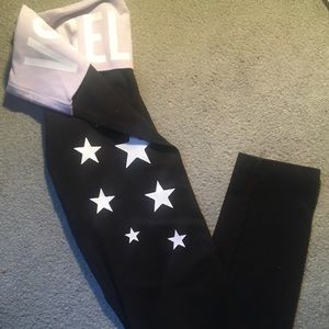 PINK STAR leggings SMLL
